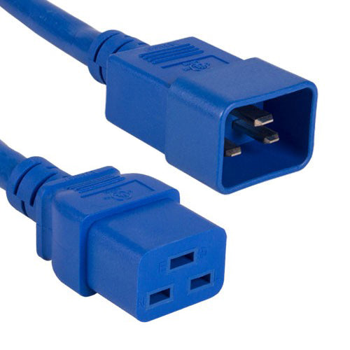 12AWG C20 to C19 Server Power Cord 20A 250V Blue Server Power Cord