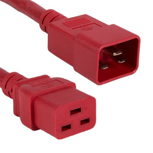 12AWG C20 to C19 Server Power Cord 20A 250V Red Server Power Cord