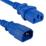 14AWG C13 to C14 AC Power Cord Extension Cable Blue
