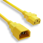 14AWG C13 to C14 AC Power Cord Extension Cable Yellow