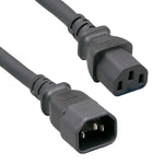 18AWG C13 to C14 AC Power Cord Extension Cable Black