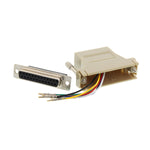 DB25 Female to RJ11/12 (6 wire) Modular Adapter Ivory