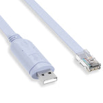 6Ft USB 2.0 A-Male to RJ45 Cisco Compatible Console Cable Blue
