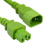 14AWG 15A 250V Power Cord Cable (IEC320 C14 to IEC320 C15) Green