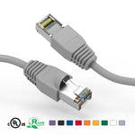 3Ft CAT6A Shielded Ethernet Patch Cable Booted Gray