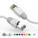 25Ft CAT6A Shielded Ethernet Patch Cable Booted White