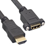 1Ft HDMI Panel Mount Extension Cable with Ethernet 28AWG