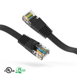 4Ft Cat6 Flat Ethernet Network Patch Cable Booted Black