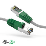3Ft Cat6 Shielded Crossover Ethernet Patch Cable Gray-Green Boot - EAGLEG.COM