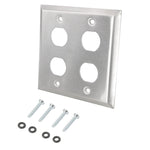 4-Port Single Gang Stainless Steel Wallplate with Water Seal - EAGLEG.COM