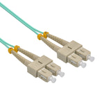 1M SC/UPC-SC/UPC OM3 Multimode Duplex Aqua 50/125 Fiber Optic Patch Cable