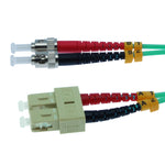 SC/UPC-ST/UPC OM3 Multimode Duplex Aqua 50/125 Fiber Optic Patch Cable - EAGLEG.COM