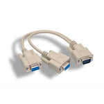 1Ft RS-232 DB9 Male to Female x 2 Splitter Cable - EAGLEG.COM
