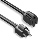 3Ft 14AWG Power Cord Extension NEMA 5-15P to 5-15R