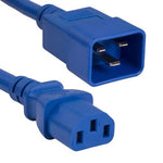 3Ft 14AWG 15A 250V Power Cord (IEC320 C13 to IEC320 C20) Blue - EAGLEG.COM
