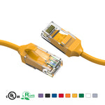 7Ft 28AWG Slim Cat6 Ethernet Patch Cable Booted Yellow