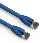 1Ft Cat8 S/FTP Ethernet Network Cable 2GHz 40G Booted 24AWG Blue