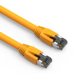 25Ft Cat8 S/FTP Ethernet Network Cable 2GHz 40G Booted 24AWG Yellow