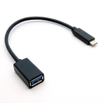 8 Inch USB Type C Male to USB3.0 (G1) A-Female Cable Black USBC-197