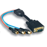 1Ft 3 Mini Coaxial VGA/Video Cable HD15 Male to 3RCA Female - EAGLEG.COM