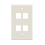 4Port Keystone Wallplate White Smooth Face