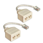 6-inch CAT5e RJ45 Male to Dual RJ45 Female Ethernet T-Adapter