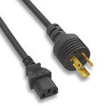 10Ft 14AWG NEMA L5-15P to IEC-60320 C13 Locking Power Cord Black