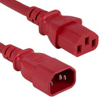 14AWG C13 to C14 AC Power Cord Extension Cable Red