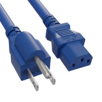 4Ft 14AWG CPU Power Cord NEMA 5-15P to C13 15A/125V Blue