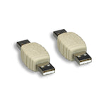 USB A M/M Gender Changer Beige