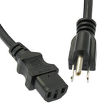 16AWG CPU Power Cord NEMA 5-15P to IEC-60320-C13 13A/125V Black