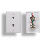 RJ11 Modular Dual Port Wall Plate White, Smooth Face