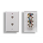 RJ12 Modular Single Port Wall Plate White, Smooth Face