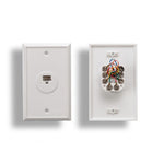 RJ45 8P8C Modular Single Port Wall Plate White