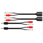 RCA Red White Audio Over Cat5e Cat6 w/3.5mm Audio Adapter Cable