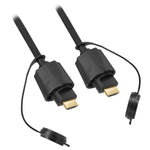 7Ft Industrial Outdoor High-Speed HDMI Cable w/Ethernet 4K 60Hz, w/Dust Cap Black