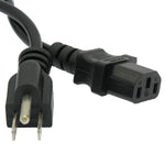 18AWG CPU Power Cord NEMA 5-15P to C13 10A/125V Black