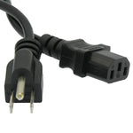 6Ft 18AWG Shielded Universal Power Cord NEMA 5-15P to IEC320C13 Black