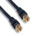 Premium F-Type Screw-on RG59 Cable Black Gold Plated 3Ft to 100Ft