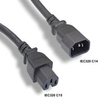 14AWG 15A 250V Power Cord Cable (IEC320 C14 to IEC320 C15)