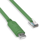 6Ft USB 2.0 A-Male to RJ45 Cisco Compatible Console Cable Green
