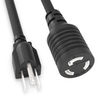 1Ft 14AWG UL VW-1, FT2 Power Adapter Cord NEMA 5-15P to NEMA L5-15R Locking 15A 125V Black