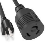1Ft 14AWG UL VW-1, FT2 Power Adapter Cord NEMA 5-15P to NEMA Locking 5-30R 15A 125V