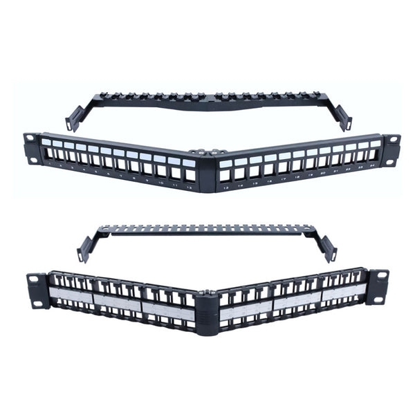 Angled 1U 24-Port Standard Blank Patch Panel for keystone Jack– EAGLEG.COM