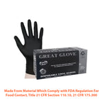 Great Glove Vinyl Powder-Free Gloves Black 100/BX 10-BOXES /CASE 1000PCS BLKNM705