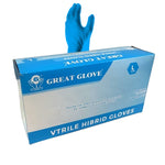Great Glove Blue Vtrile Powder-Free Gloves 100/BX 10-BOXES /CASE 1000PCS BVT-NM70005