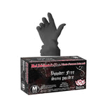 SKINTX Black Latex Exam Powder-Free Gloves Medical Grade