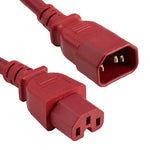 14AWG 15A 250V Power Cord Cable (IEC320 C14 to IEC320 C15) Red
