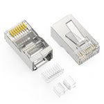 Cat6A Shielded RJ45 Plug Solid 50 Micron 3pc Type 100pk