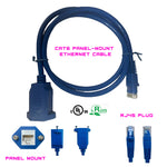 Panel-Mount Female to Male Cat6 Ethernet Patch Cable Booted Blue